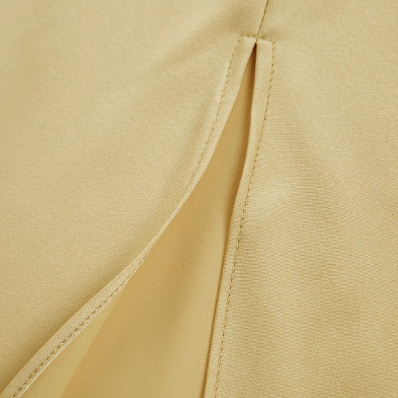 NWT COMMENSE Moonlight Open Back Satin Slit Maxi Dress Yellow - Size XS - Picture 6 of 6